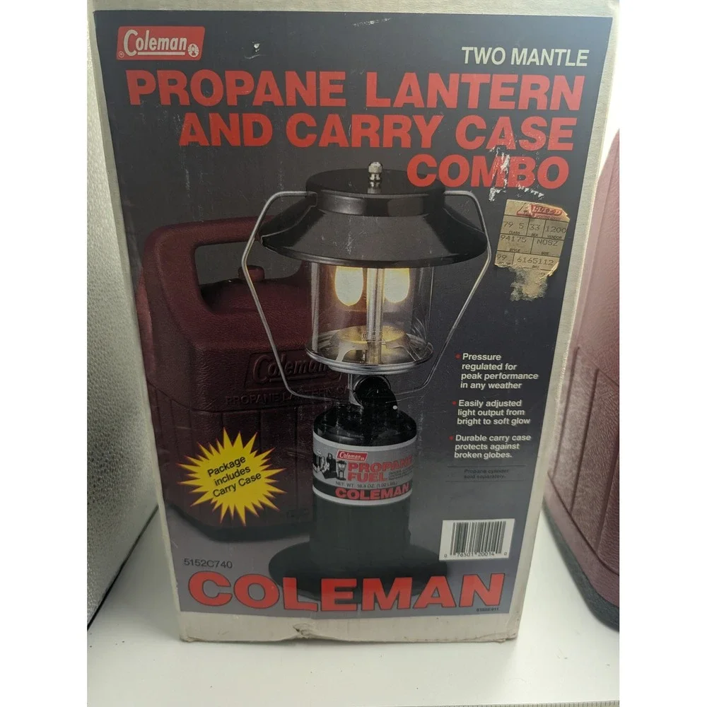 Coleman 5152C740 Two Mantle Propane Lantern with Hard Carry Case Combo Green
